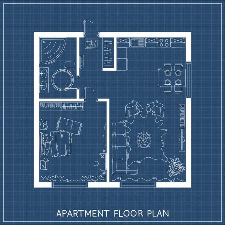 Apartment Floor Plan blue print on the Sunshine Coast